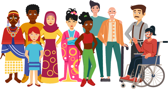 Group of diverse people illustration